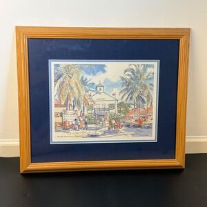 Jill Walker St Maarten Old Court House Philipsburg Framed and Matted Print 21x17